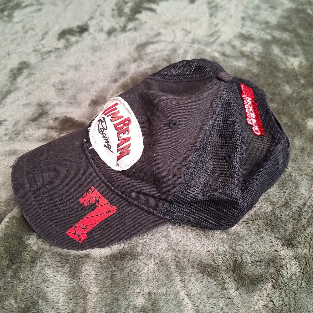 Used Jim Beam Racing Black Trucker Cap with‎ Red Accents